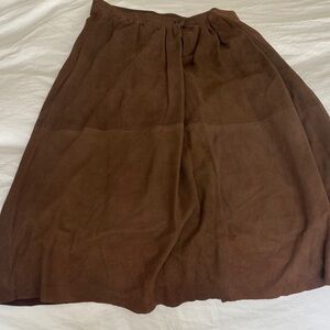 Talbots Rich Brown A-Line Suede skirt